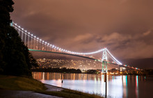 Lions Gate Bridge At The Stanley Park In Vancouver