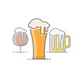 Beer vector illustration filled outline style