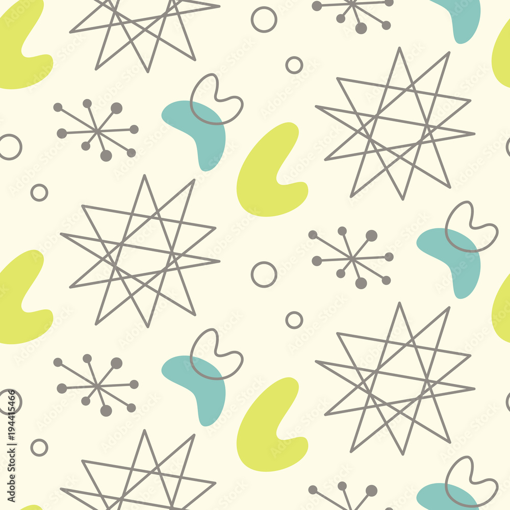 Mid century modern seamless pattern Stock Vector | Adobe Stock