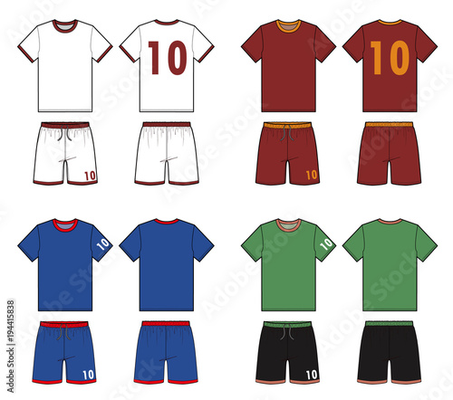 Football Soccer Uniform Fashion Flat Technical Drawing Template Football Soccer Uniform Fashion Flat Technical Drawing Template