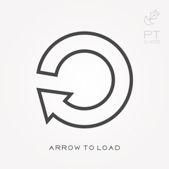 Wall Mural - Line icon arrow to load