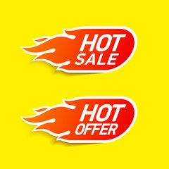 Wall Mural - Hot Sale and Hot Offer labels, stickers, special offer