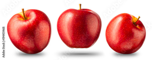 Dekoracja na wymiar  kolekcja-czerwonego-jablka-na-bialym-tle-z-blyszczacymi-refleksami