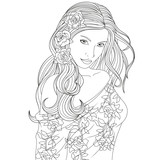 Girl Coloring Pages Stock Photos and Pictures - 75,648 Images