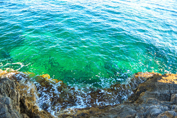 Wall Mural - sea calm surf near the rocks