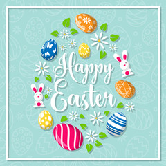 Wall Mural - Happy easter greeting card