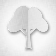 Stylized White Paper Tree. Vector Illustration