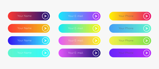 Wall Mural - web buttons flat design template with color gradient