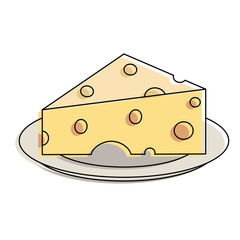 Wall Mural - Cheese dairy cartoon vector illustration graphic design