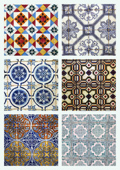 Naklejka na meble Gorgeous floral patchwork design. Design straight from Portugal. Mediterranean.