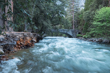The Swollen Merced River In Spring, Yosemite National Park