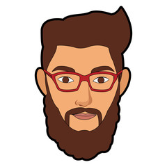 Poster - Hipster face cartoon vector illustration graphic design