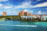 Fototapeta Panele - Beautiful scene of Nassau landscape with speed boat