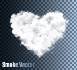 Aufkleber - Realistic Transparent Vector Cloud Heart.