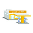 © meen_na - Gas station building  flat decorative icons isolated vector illustration