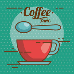 Poster - delicious coffee time elements vector illustration design