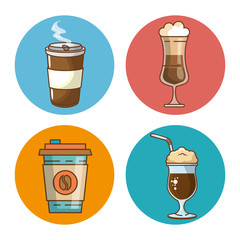 Wall Mural - delicious coffee time elements vector illustration design