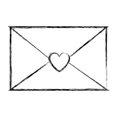 Wall Mural - envelope message letter romance vector illustration sketch image