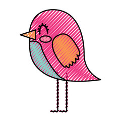 Sticker - cute cartoon bird vector illustration vector illustration drawing image