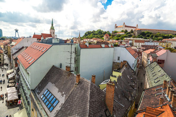 Poster - Panoramic Cityscape View of Old Town in Bratislava