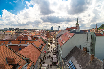 Poster - Panoramic Cityscape View of Old Town in Bratislava