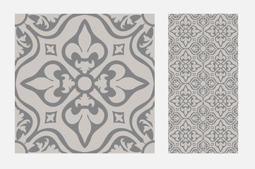 Wall Mural - vintage tiles patterns antique seamless design in Vector illustration