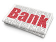 © Maksim Kabakou - Banking concept: Pixelated red text Bank on Newspaper background, 3D rendering