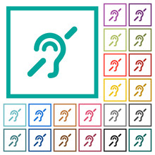 Hearing Impaired Flat Color Icons With Quadrant Frames