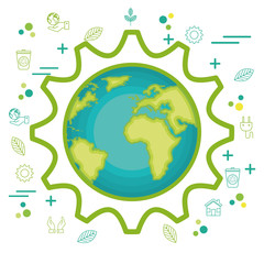 Wall Mural - environmental and ecology set icons vector illustration design