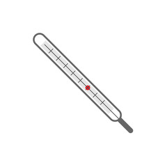 Sticker - Medical mercury thermometer icon. Vector.