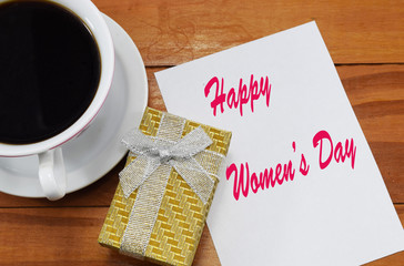 Happy Women's Day ( March 8), hot black coffee, an expensive gift and congratulations on March 8