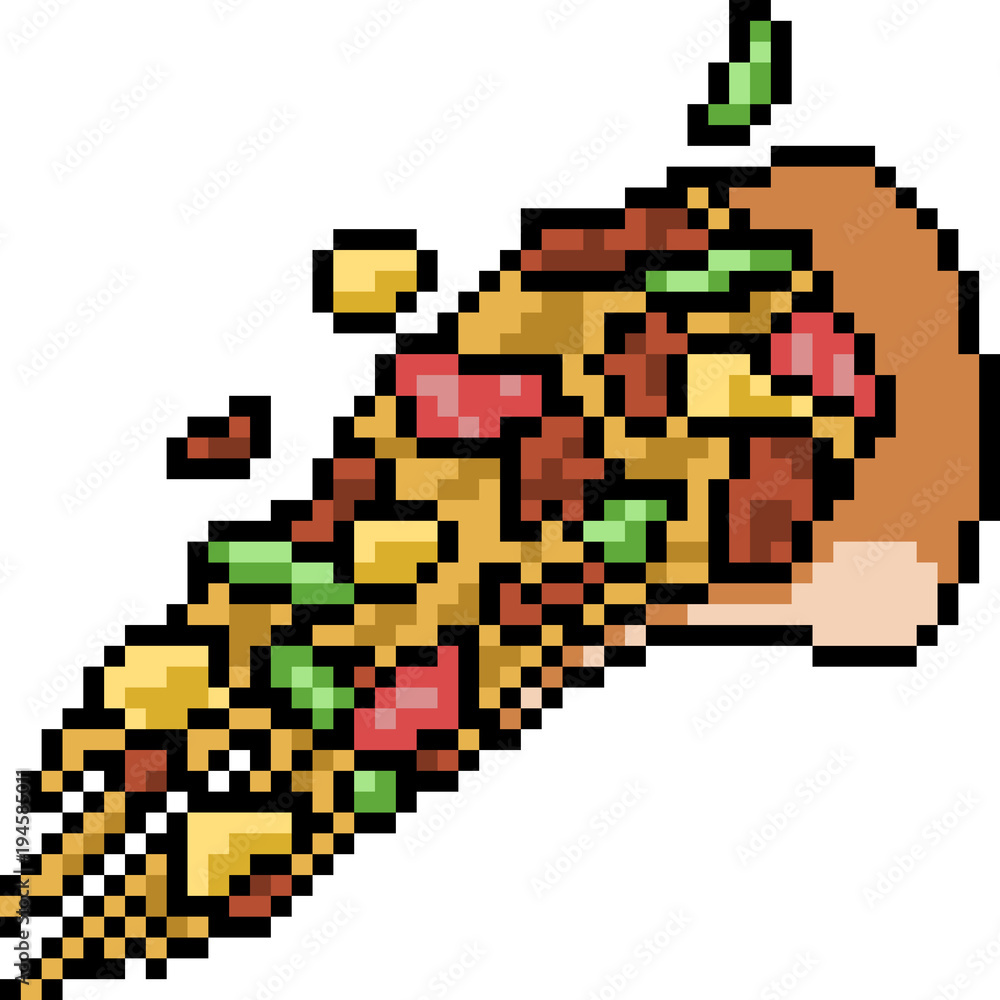 vector pixel art pizza slice Stock Vector | Adobe Stock