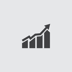 Poster - Graph Icon in trendy flat style isolated on grey background. Chart bar symbol for your web site design, logo, app, UI. Vector illustration, EPS10