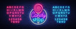 © Ivan - Candy shop logo in neon style. Store sweets neon sign, banner light, bright neon night sweets advertising. Design template for your projects. Vector illustration. Editing text neon sign