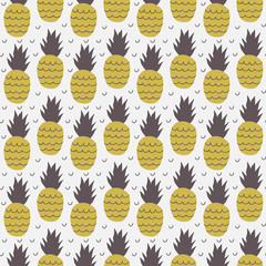 Wall Mural - Seamless pattern of pineapple.