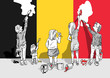 © emieldelange - Belgische vlag schilderen