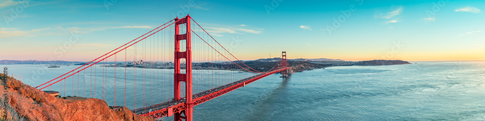 Golden Gate bridge, San Francisco California - obrazy, fototapety, plakaty 