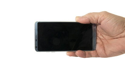 male hand with mobile phone