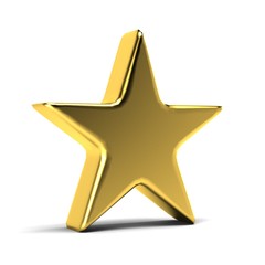 Wall Mural - gold star icon. 3d gold render illustration