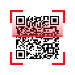 qr code scanning isolated on white background, vector illustration