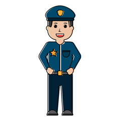 Poster - policeman smiling icon image vector illustration design 