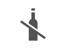 Alcohol Prohibition Sign. No Alcohol Vector Icon