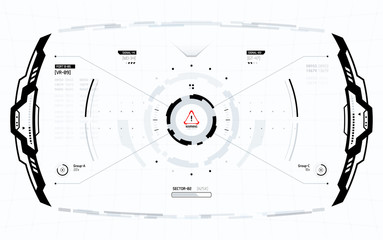 Wall Mural - Sci-Fi Futuristic Vector HUD Interface Screen. Virtual Reality View Display