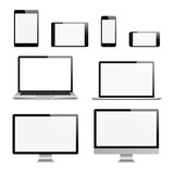 Fototapeta  - Computer, laptop, tablet, phone set. Vector