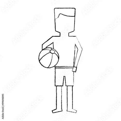Man In Trunks Bathing Suit Icon Image Vector Illustration