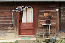 Europe, Romania. Entrance Door To A Village Home.