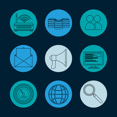 Collection of database icons vector illustration graphic design