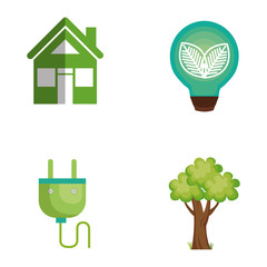 Wall Mural - environmental and ecology set icons vector illustration design