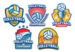 volleyball badge design set