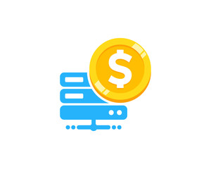 Sticker - Server Coin Icon Logo Design Element